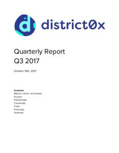      Quarterly​ ​Report   Q3​ ​2017   