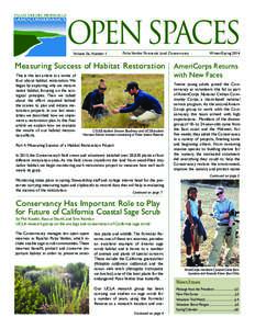 OPEN SPACES Volume 26, Number 1 Palos Verdes Peninsula Land Conservancy  Measuring Success of Habitat Restoration