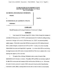 Case 3:15-cvB Document 1 FiledPage 1 of 12 PageID 1 IN THE UNITED STATES DISTRICT COURT FOR THE NORTHERN DISTRICT OF TEXAS