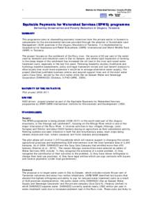 Markets for Watershed Services -Country Profile Ina PorrasE