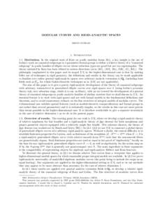 MODULAR CURVES AND RIGID-ANALYTIC SPACES BRIAN CONRAD 1. Introduction 1.1. Motivation. In the original work of Katz on p-adic modular forms [Kz], a key insight is the use of Lubin’s work on canonical subgroups in 1-par