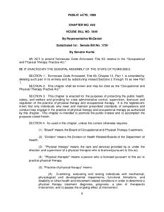 PUBLIC ACTS, 1999 Chapter No. 528 CHAPTER NO. 528 HOUSE BILL NO[removed]By Representative McDaniel Substituted for: Senate Bill No. 1759