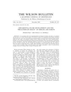 THE WILSON BULLETIN A QUARTERLY JOURNAL OF ORNITHOLOGY Published by the Wilson Ornithological Society VOL. 116, NO. 4  December 2004