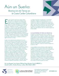 Aún un Sueño: Restitución de Tierras en 	 	 la Costa Caribe Colombiana