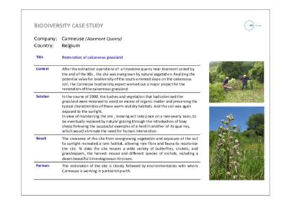 Microsoft PowerPoint - Carmeuse  Biodiversity Case Study Jan[removed]calcerous grassland.ppt [Compatibility Mode]