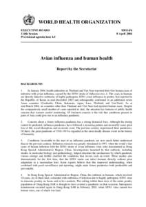 Health / Influenza pandemic / Avian influenza / Pandemic / Transmission and infection of H5N1 / Human flu / Global spread of H5N1 / Influenza / Influenza A virus subtype H5N1 / Epidemiology