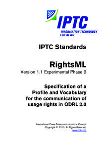 RightsML 1.0 specifications