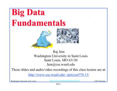Big Data Fundamentals .  Raj Jain