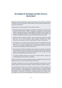 Budget Paper No. 1: Budget Strategy and Outlook - Statement 6: Expenses and Net Capital Investment