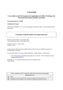 Science / Toxicology / Pharmacology / Medicine / Computational chemistry / Quantitative structure–activity relationship / Chemical safety assessment / Registration /  Evaluation /  Authorisation and Restriction of Chemicals / Applicability Domain / Chemistry / Medicinal chemistry / Cheminformatics