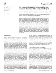 Manhattan Project / Neutron scattering / Nobel laureates in Physics / Diffraction / Clifford Shull / Neutron diffraction / Scattering / Herbert L. Anderson / Metallurgical Laboratory / Physics / Nuclear physics / Particle physics