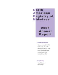 North American Registry of Midwives 2007 Annual