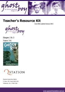 Ghost Boy Teacher's Kit - updated 2014