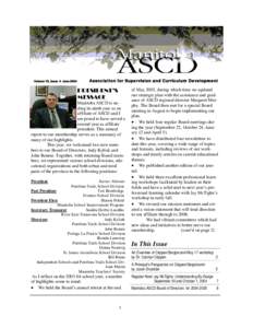 Volume 10, Issue 4 June[removed]Association for Supervision and Curriculum Development PRESIDENT’S MESSAGE