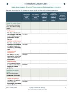 Self-Assessment: School Turnaround Leader Competencies