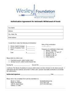 Microsoft Word - VANCO AUTHORIZATION -- WFF SCF new