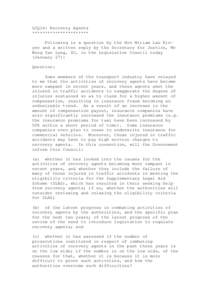 LCQ14: Recovery Agents ********************** Following is a question by the Hon Miriam Lau Kinyee and a written reply by the Secretary for Justice, Mr Wong Yan Lung, SC, in the Legislative Council today (January 27): Qu