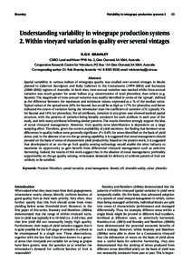 Understanding variability in winegrape production systems 2. Within vineyard variation in quality over several vintages