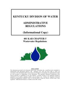 Index for Chapter 8 Water Regulations