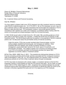 Legal Opinion Letter - Investment Advice and Financial Counseling[removed]