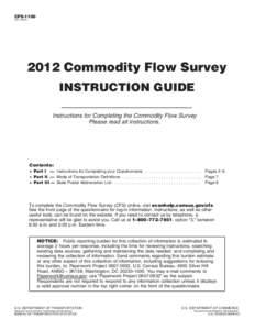 CFS[removed][removed]Commodity Flow Survey INSTRUCTION GUIDE Instructions for Completing the Commodity Flow Survey