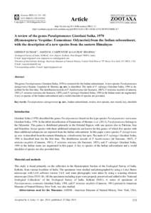 A review of the genus Paraleptomenes Giordani Soika, 1970 (Hymenoptera: Vespidae: Eumeninae: Odynerini) from the Indian subcontinent, with the description of a new species from the eastern Himalayas