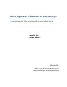 AIRB Consumer Representative - Submission to AIRB public meeting, June 12, 2012