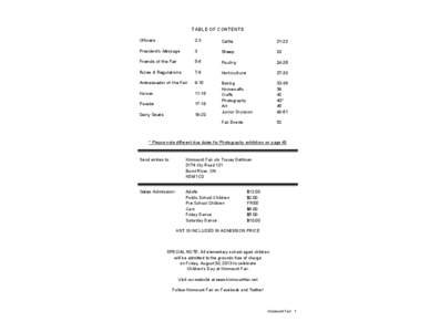 TABLE OF CONTENTS Officers 2-3  Cattle