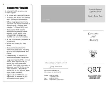 Consumer Rights Rights Consumer Peninsula Regional Support Network