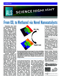 CHEMISTRY  PUBLISHED BY THE ADVANCED LIGHT SOURCE COMMUNICATIONS GROUP From CO to Methanol via Novel Nanocatalysts 2