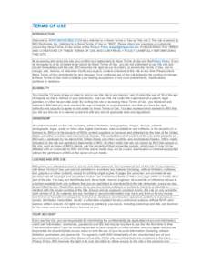 TERMS OF USE INTRODUCTION Welcome to WWW.IMGWORLD.COM (also referred to in these Terms of Use as “this site”). This site is owned by IMG Worldwide, Inc. (referred to in these Terms of Use as “IMG”). Please direct