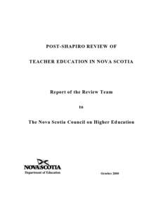 Acadia University / Mount Saint Vincent University / Bachelor of Education / Cape Breton University / St. Francis Xavier University / Higher education in Nova Scotia / Nova Scotia / Provinces and territories of Canada / Nova Scotia Teachers College