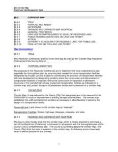 §8-2 Corridor Map Model Land Use Management Code §8-2  CORRIDOR MAP