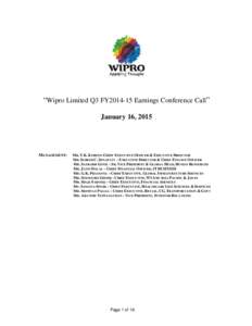 Companies based in Bangalore / Companies listed on the New York Stock Exchange / Economy of Bangalore / 9 / T K Kurien / Economy of India / Wipro / BSE Sensex