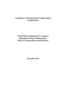 Compilation of Foreign Motor Vehicle Import Requirements