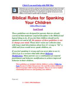 Biblical Rules for Spanking Your Children