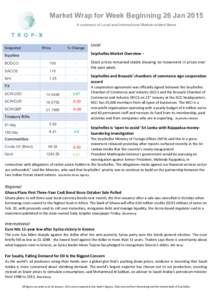 Market Wrap for Week Beginning 26 Jan 2015 A summary of Local and International Market-related News Snapshot  Price