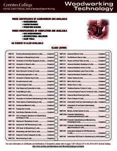 Cerritos College  cms.cerritos.edu/woodworking Woodworking Technology