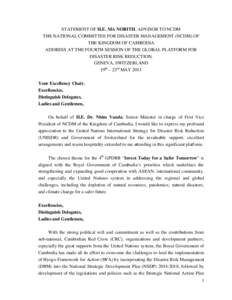Microsoft Word - CAMBODIA_Statement at 4th Session GPDRR in Geneva_19-23_May 2013.doc