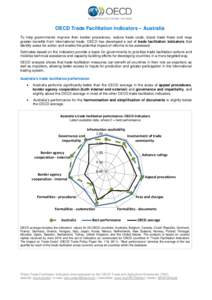 OECD Trade Facilitation Indicators – Australia To help governments improve their border procedures, reduce trade costs, boost trade flows and reap greater benefits from international trade, OECD has developed a set of 