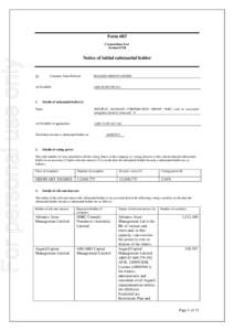 Form 603  For personal use only Corporations Law Section 671B