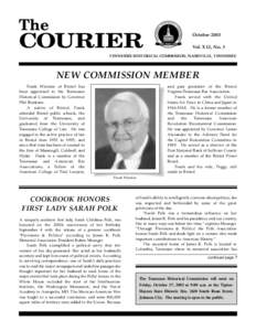 The  COURIER October 2003 Vol. XLI, No. 3