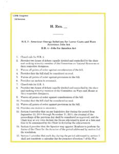 113th Congress 2d Session H. Res.  H.R. 2 -American Energy Solutions for Lower Costs and More