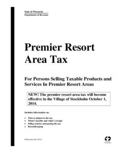 Pub 403 Premier Resort Area Tax - August 2014