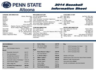 GENERAL INFORMATION Location. . . . . . . . . . . . . . . . . . . . . . . . Altoona, Pennsylvania Founded. . . . . . . . . . . . . . . . . . . . . . . . . . . . . . . . . . . . . . 1939 Enrollment. . . . . . . . . . . . 