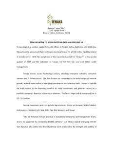 Microsoft Word - Tenaya VII Press Release_5-26-15