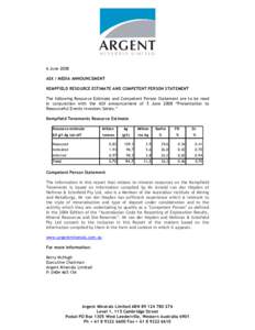 Heyden / Mineral resource classification / Mineral exploration / Ore / Economic geology / Geology / Van der Heyden