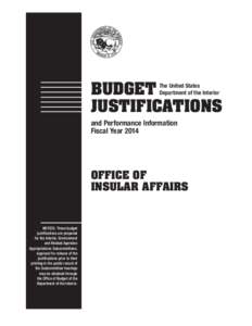 BUDGET JUSTIFICATIONS The United States Department of the Interior  and Performance Information