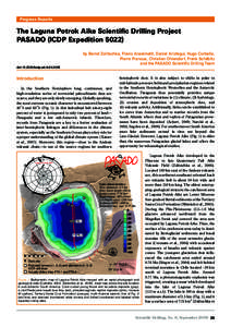 Progress Reports  The Laguna Potrok Aike Scientific Drilling Project PASADO (ICDP Expeditionby Bernd Zolitschka, Flavio Anselmetti, Daniel Ariztegui, Hugo Corbella, Pierre Francus, Christian Ohlendorf, Frank Schä