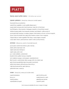 PRIVATE DINNER – MENU 1